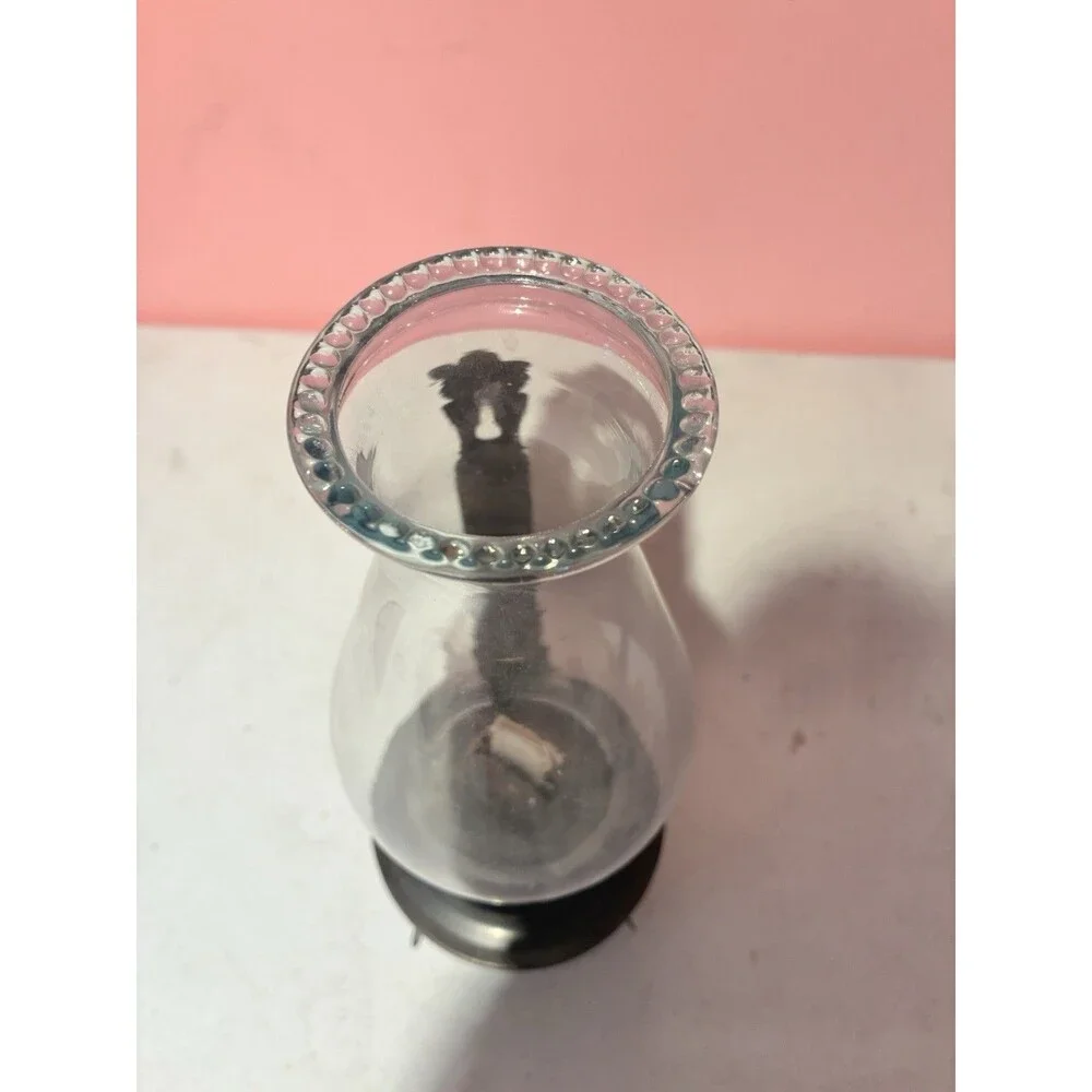 Vintage Kaaden Oil Lamp Clear Glass Chimney Brass Tone Base MCM Decor